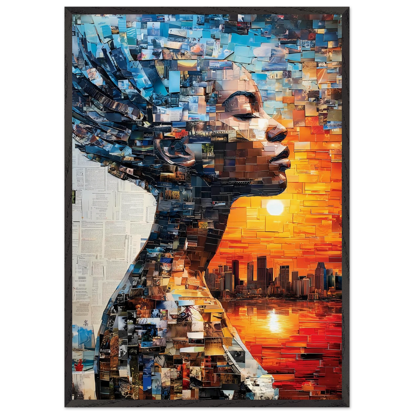 Horizon de Papier — tableau encadré bois — art mural STNCL