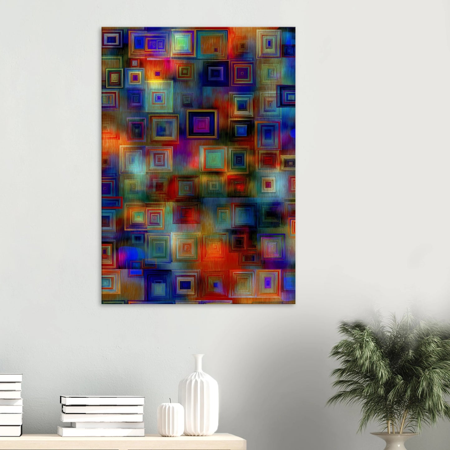 Trame de Carrés — tableau sur toile — vue 6 — art mural STNCL