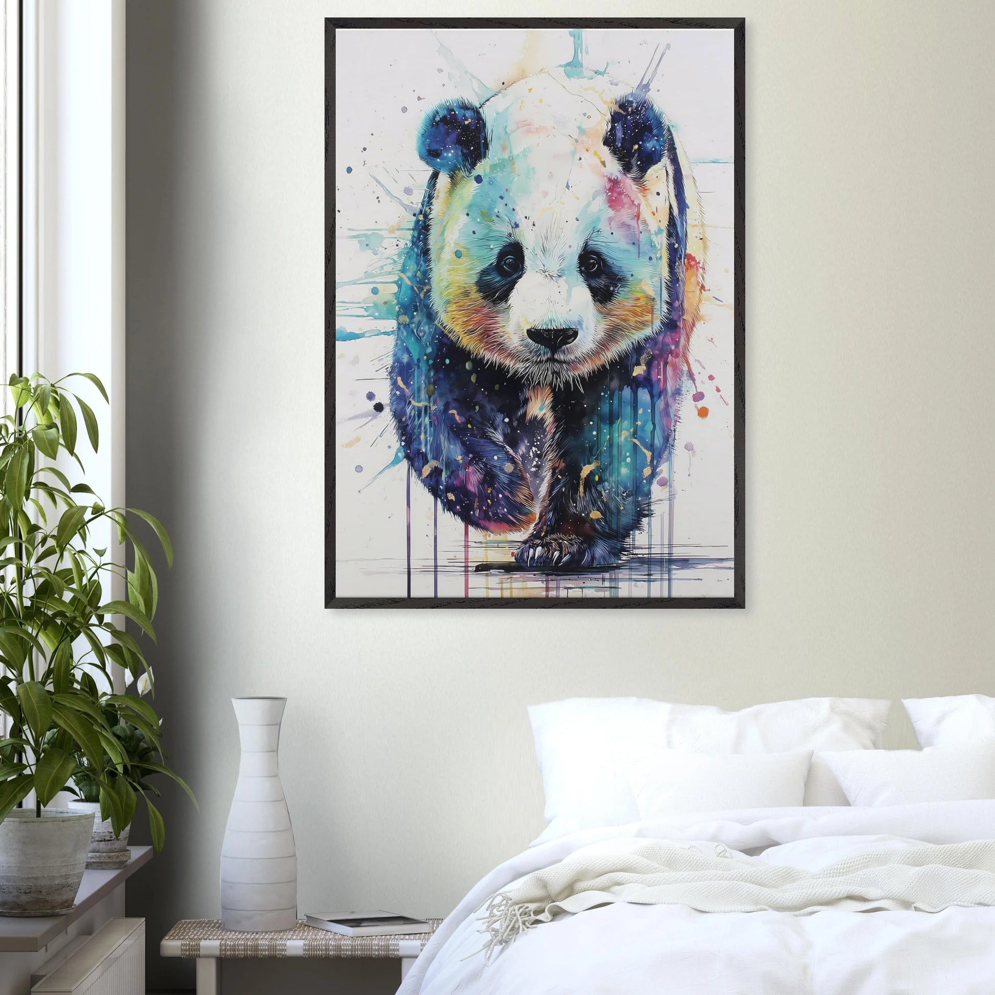 Panda Constellé — tableau encadré bois — vue 17 — art mural STNCL