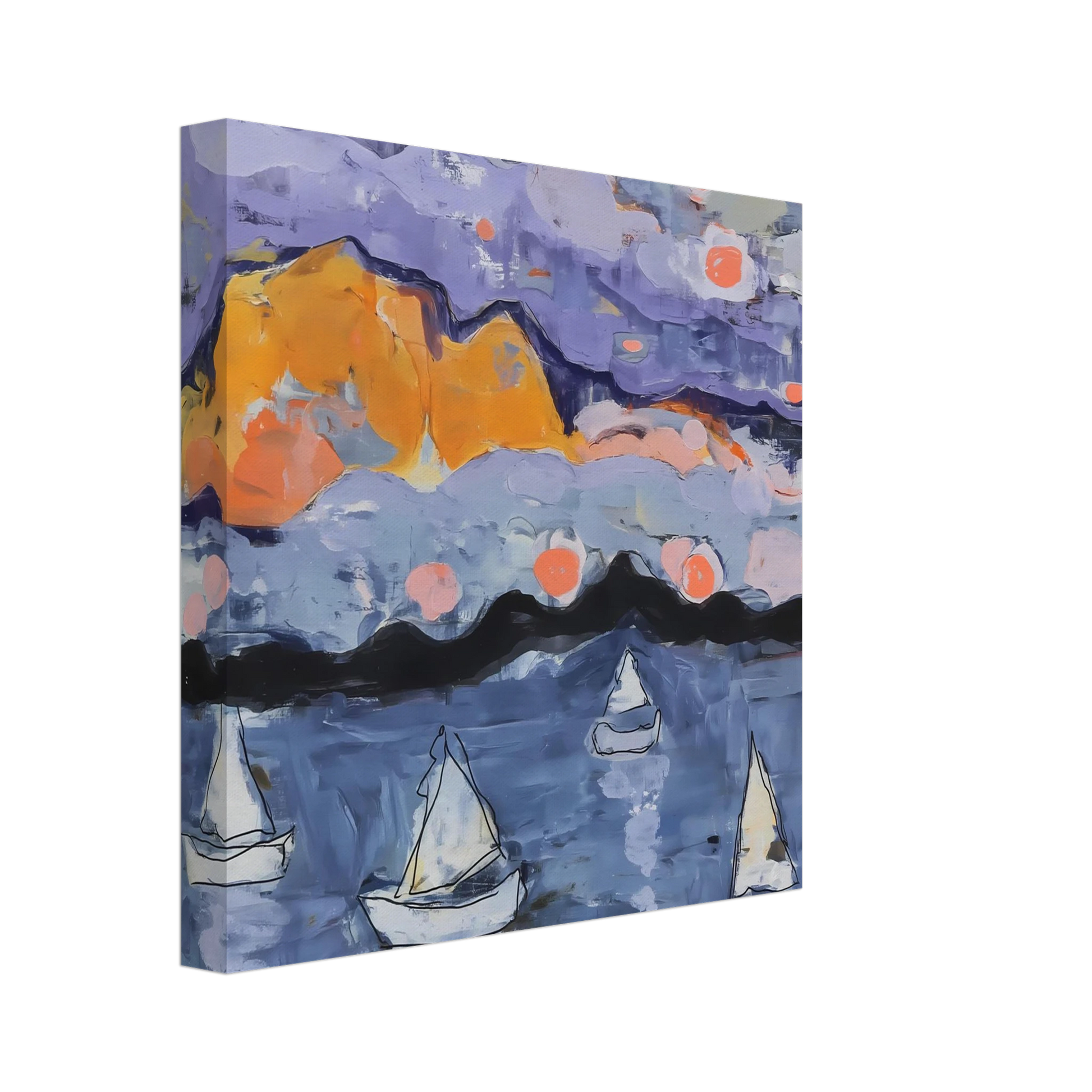 Voiles dans la Baie — tableau sur toile — vue 2 — art mural STNCL