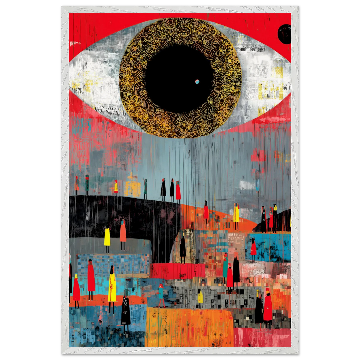 L'Oeil et la Foule — tableau encadre bois — vue 7 — art mural STNCL