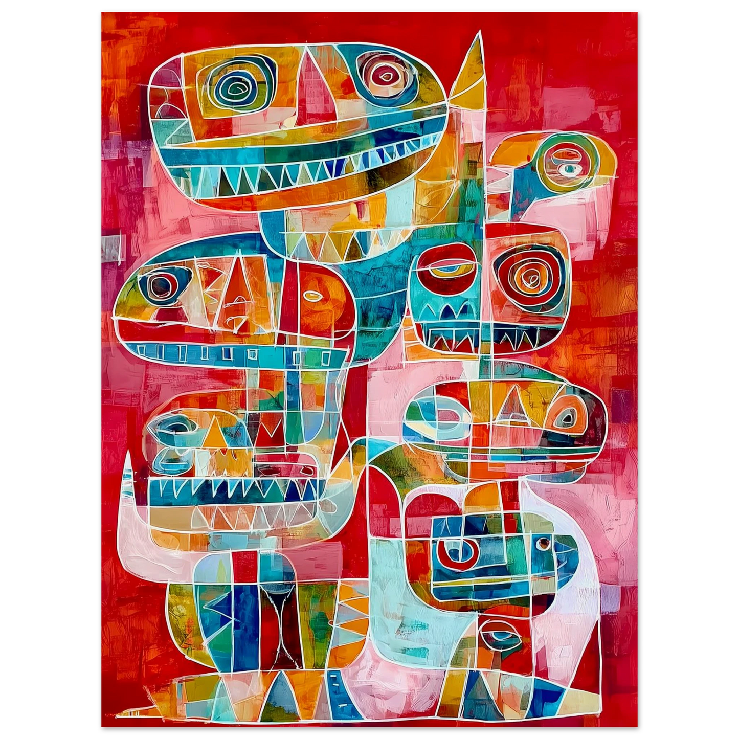 Totems Imbriqués — affiche d'art — vue 3 — art mural STNCL