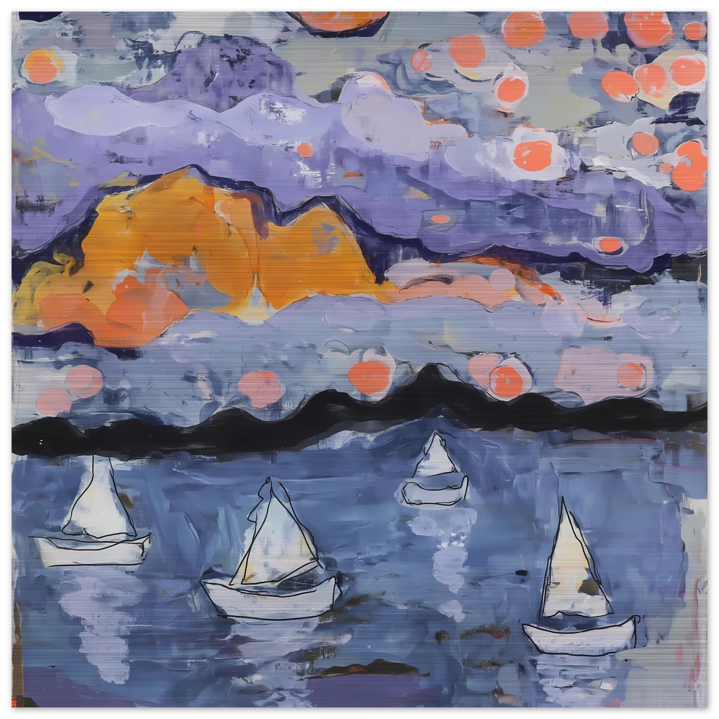 Voiles dans la Baie — tableau aluminium — vue 2 — art mural STNCL