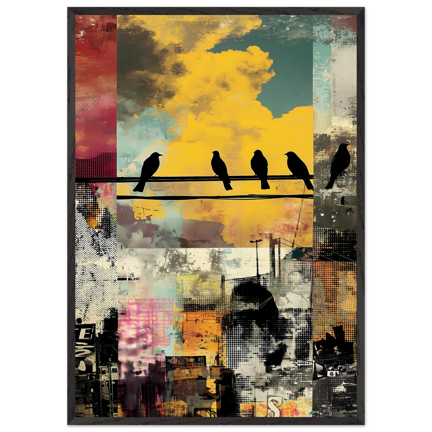 Perchoir Urbain — tableau encadre bois — art mural STNCL