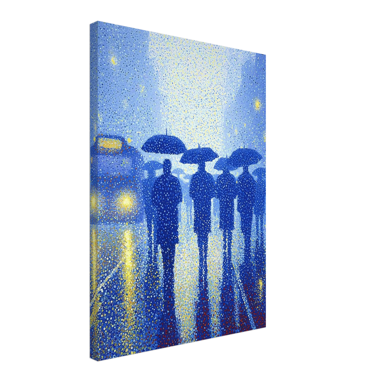 Pluie en Pointillés — tableau sur toile — vue 3 — art mural STNCL