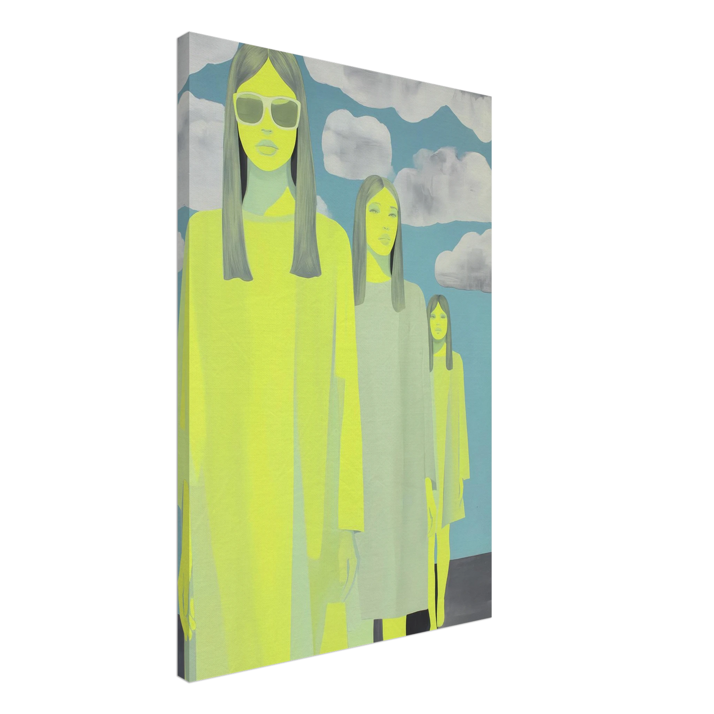 Les Trois Silhouettes — tableau sur toile — vue 2 — art mural STNCL