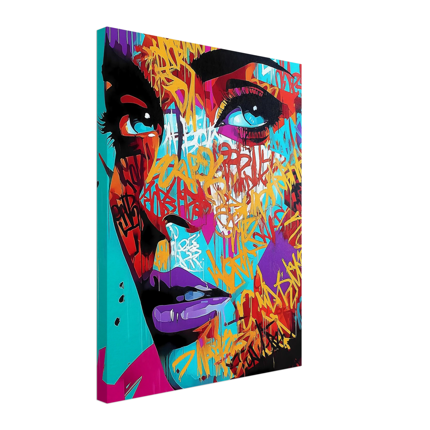 Lettres sur le Visage — tableau sur toile — vue 5 — art mural STNCL