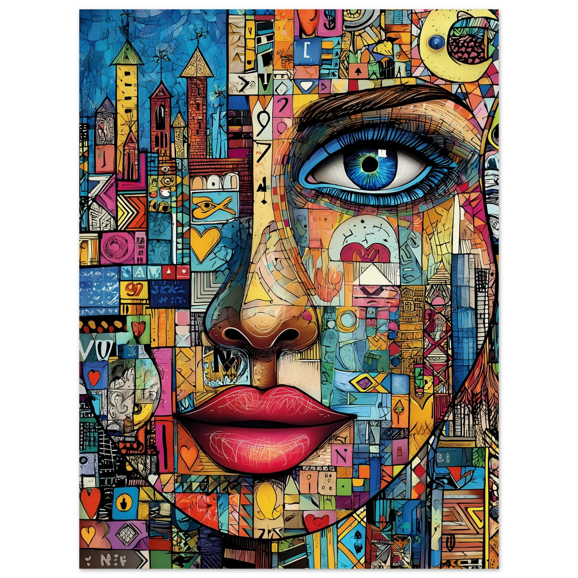 Visage Mosaïque — affiche d'art — vue 2 — art mural STNCL