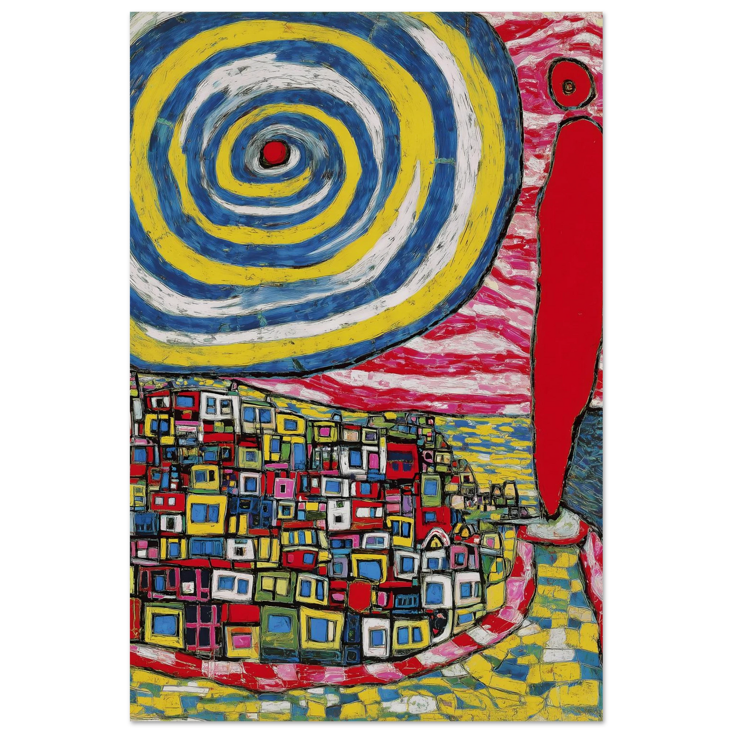 La Spirale et les Maisons — affiche d'art — vue 4 — art mural STNCL