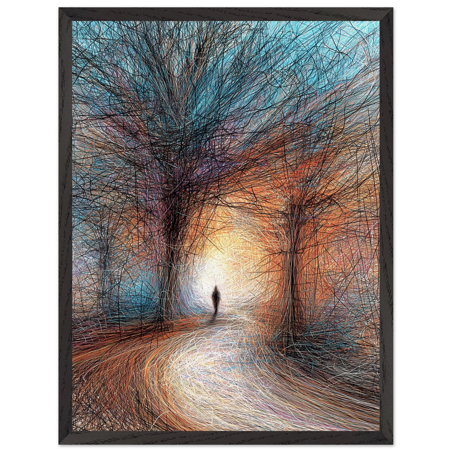 Vers la Clarté — tableau encadré bois — vue 15 — art mural STNCL
