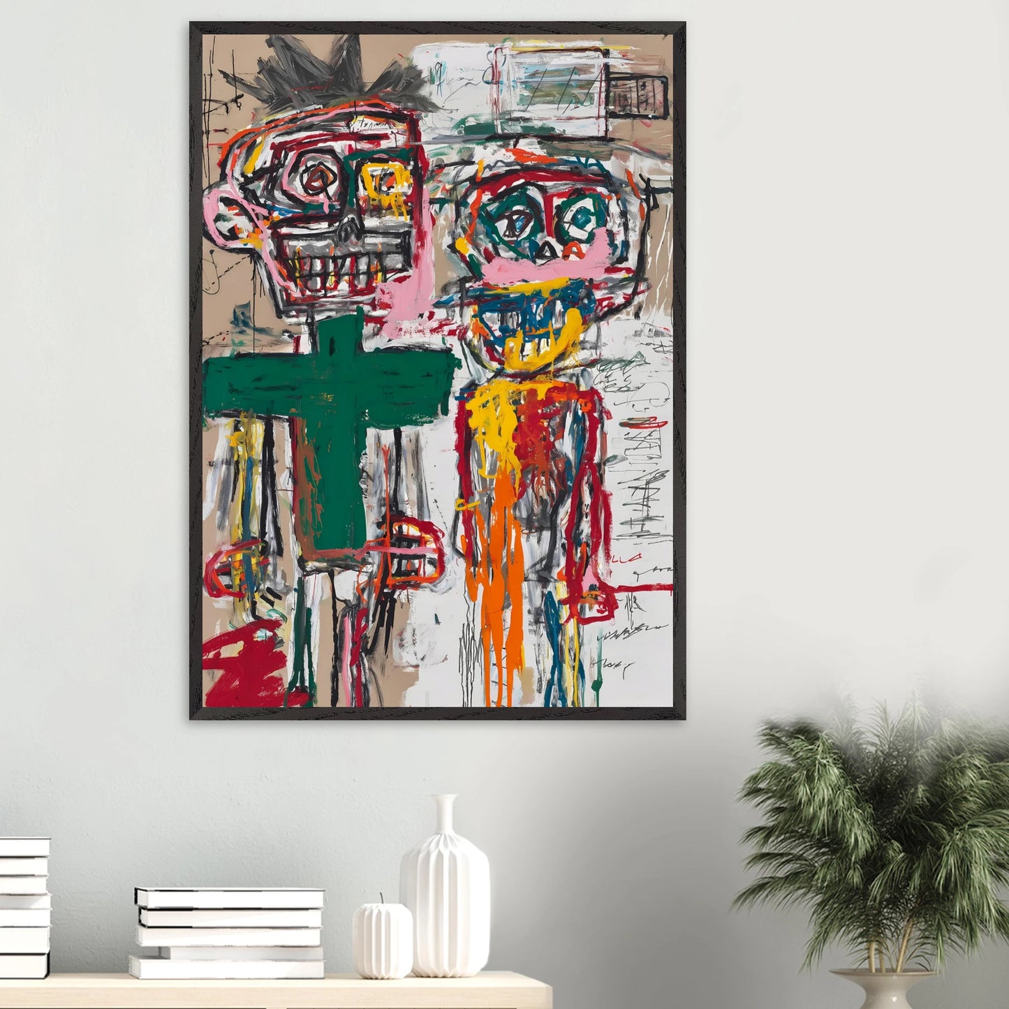 Deux Totems — tableau encadre bois — vue 16 — art mural STNCL