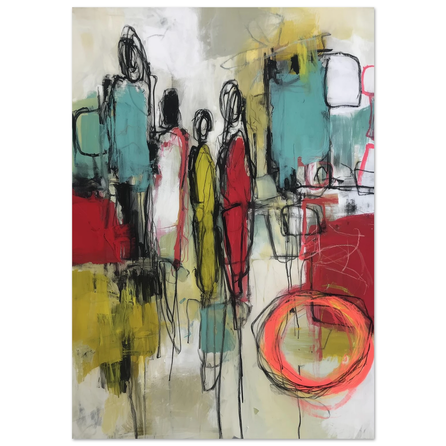 Silhouettes en Mouvement Urbain — tableau aluminium — art mural STNCL