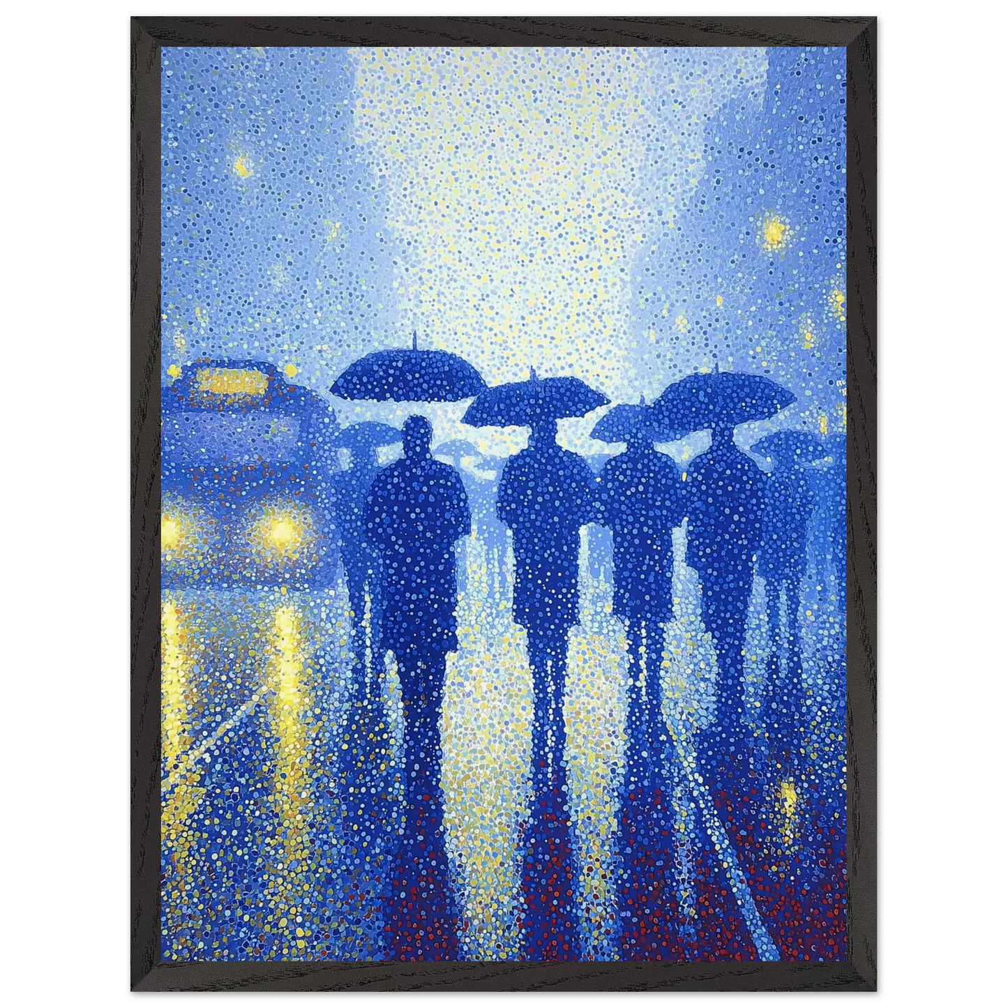 Pluie en Pointillés — tableau encadré bois — vue 15 — art mural STNCL