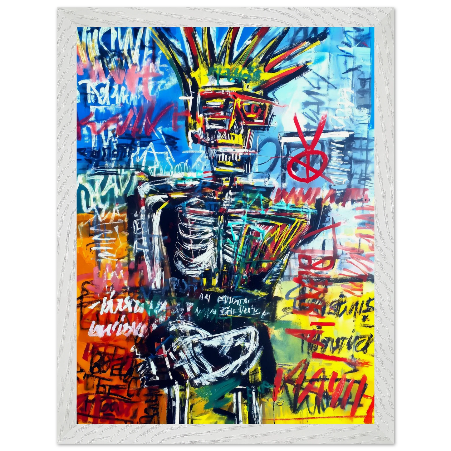 Roi Squelette — tableau encadre bois — vue 9 — art mural STNCL