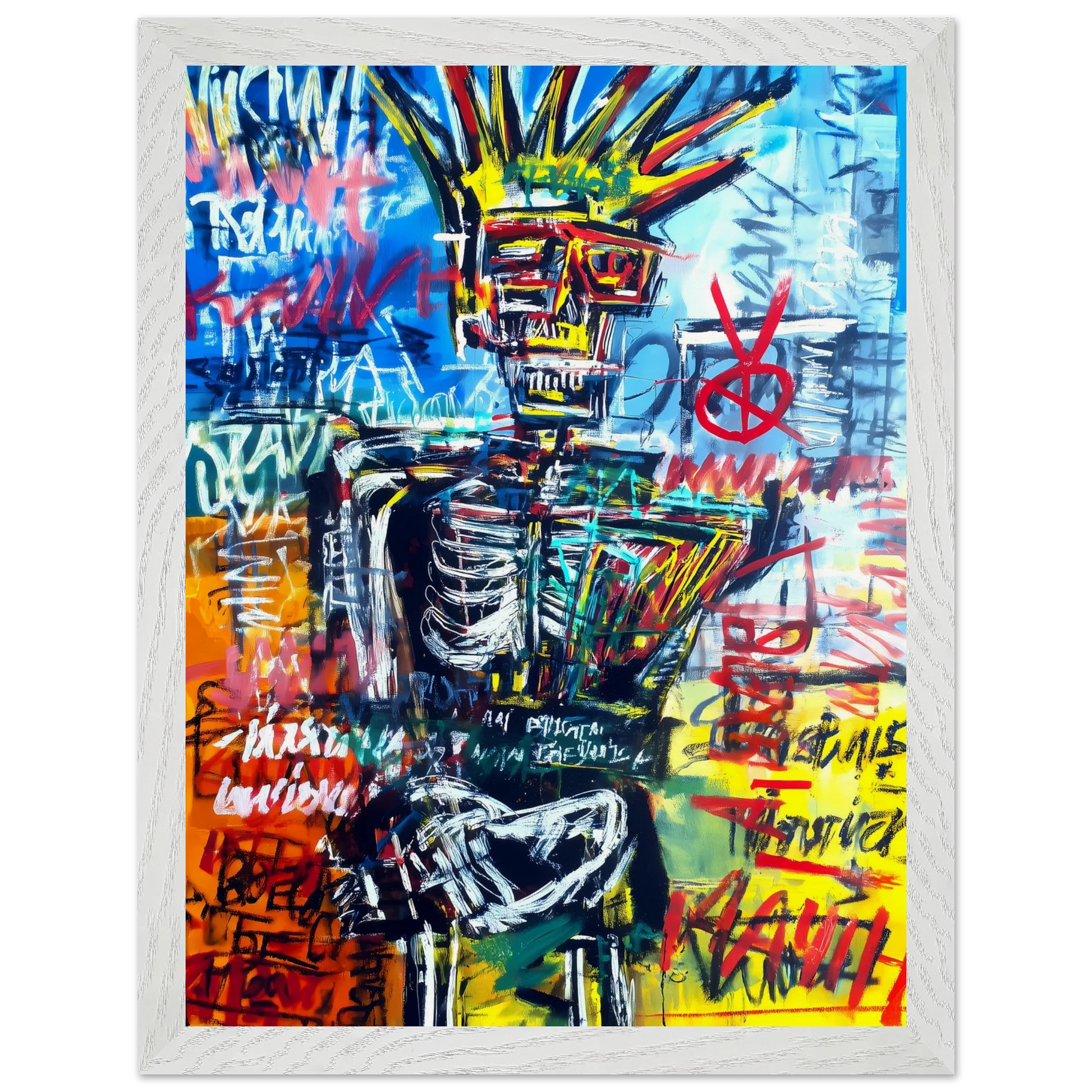 Roi Squelette — tableau encadre bois — vue 9 — art mural STNCL
