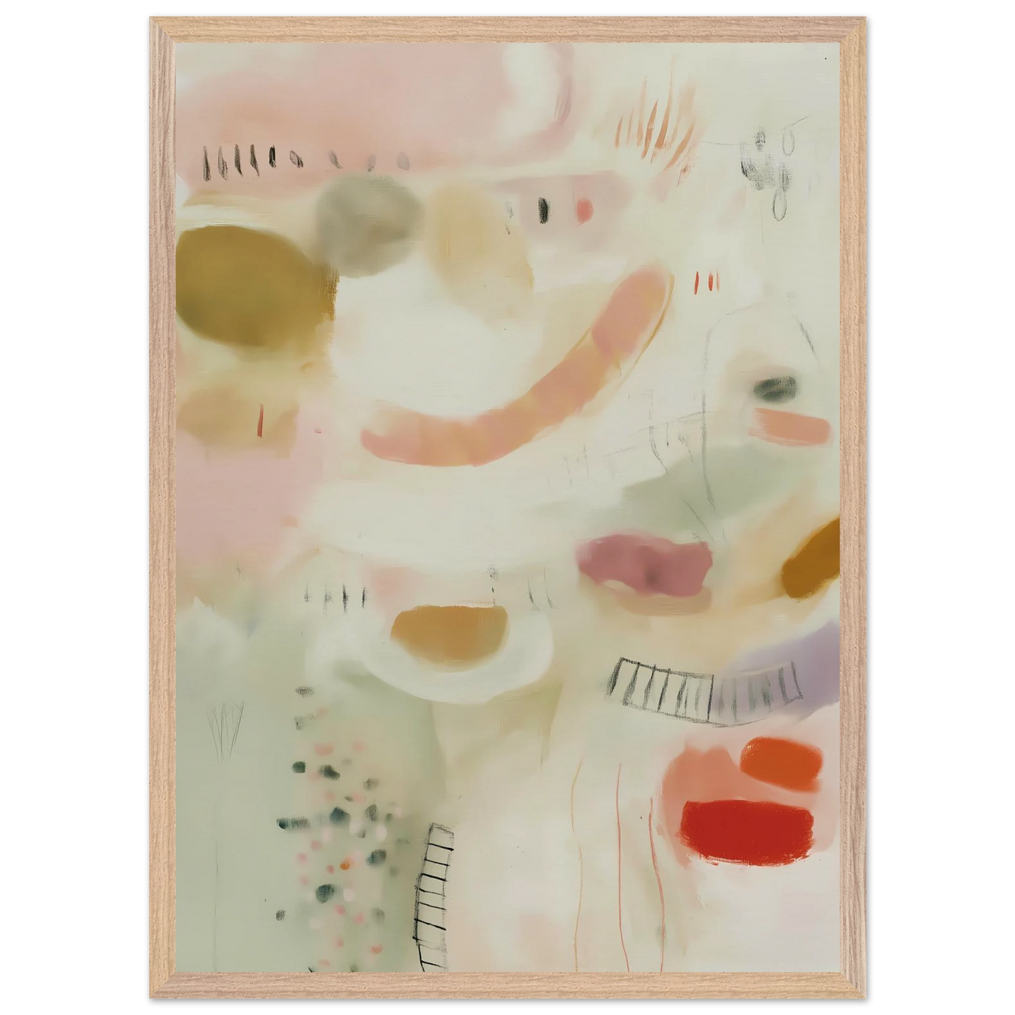 Murmures Pastel — tableau encadré bois — vue 13 — art mural STNCL