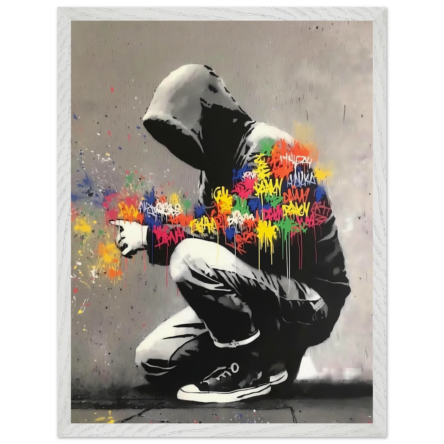 Le Graffeur — tableau encadre bois — vue 8 — art mural STNCL