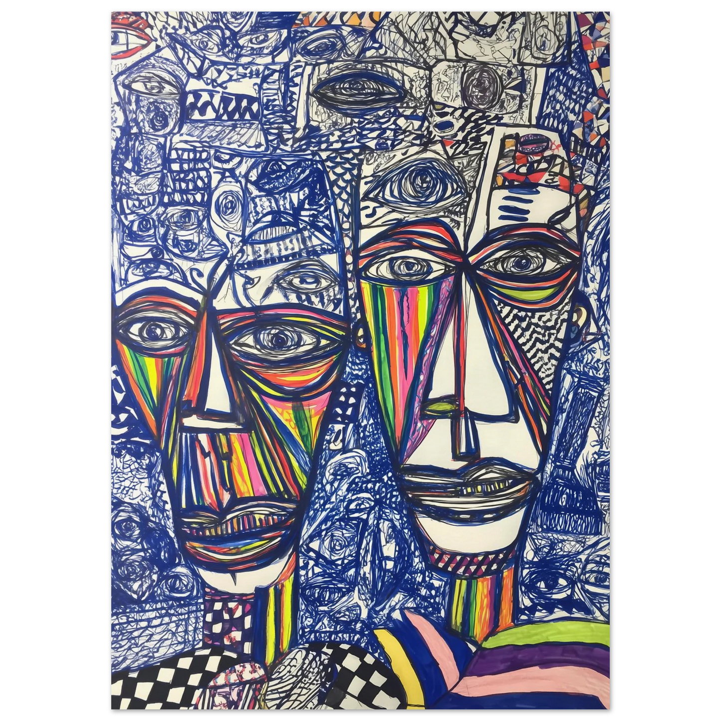 Deux Visages au Feutre — affiche d'art — vue 5 — art mural STNCL