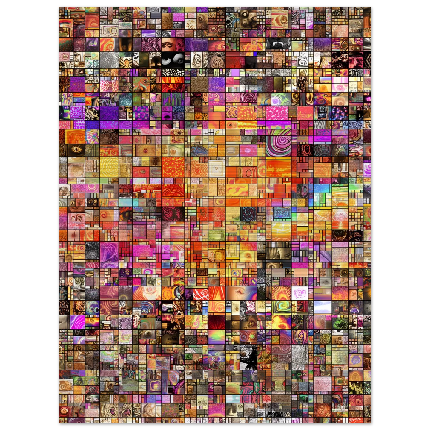Mosaïque des Mille Mondes — tableau aluminium — vue 5 — art mural STNCL