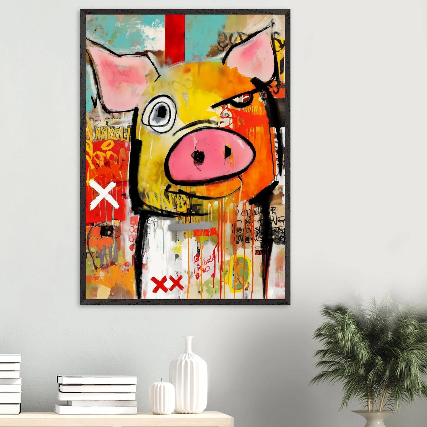 Le Cochon Bougon — tableau encadré bois — vue 16 — art mural STNCL