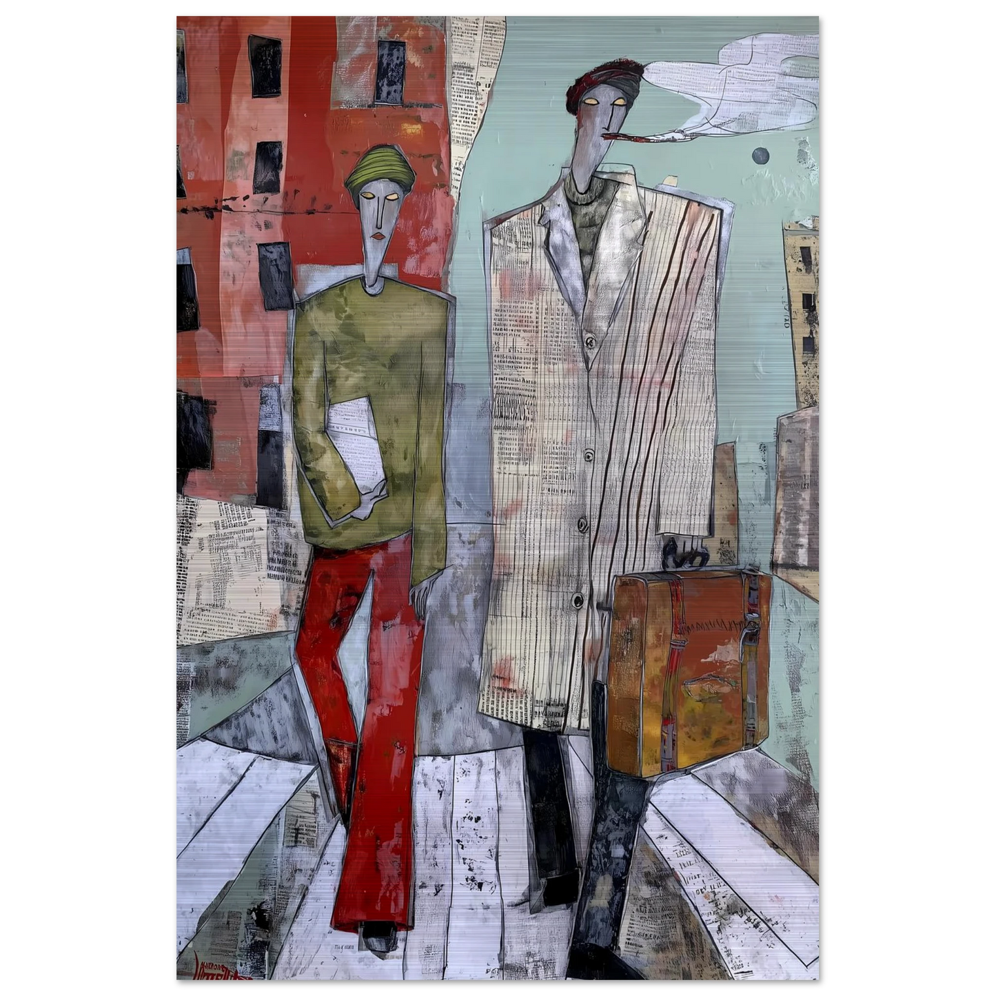 Les Voyageurs — tableau aluminium — vue 3 — art mural STNCL