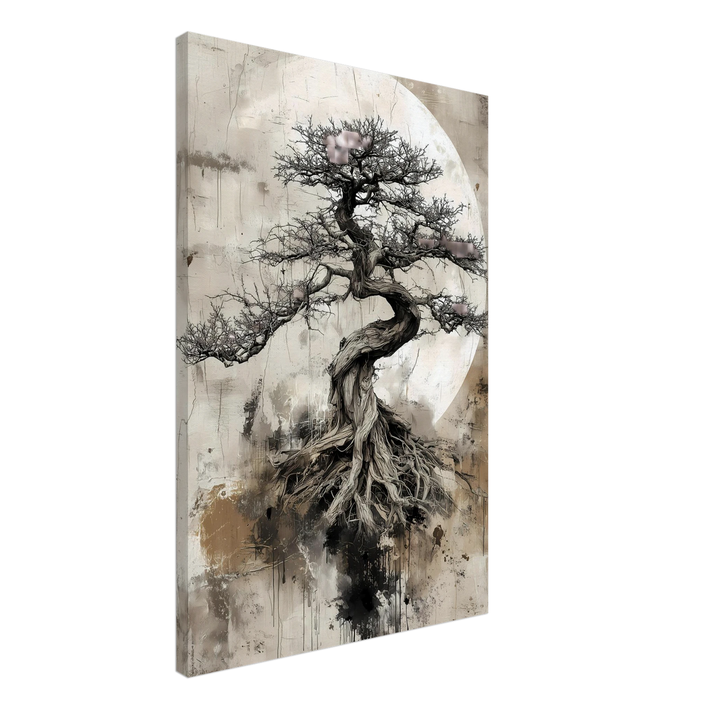 Bonsaï sous la Lune — tableau sur toile — vue 2 — art mural STNCL