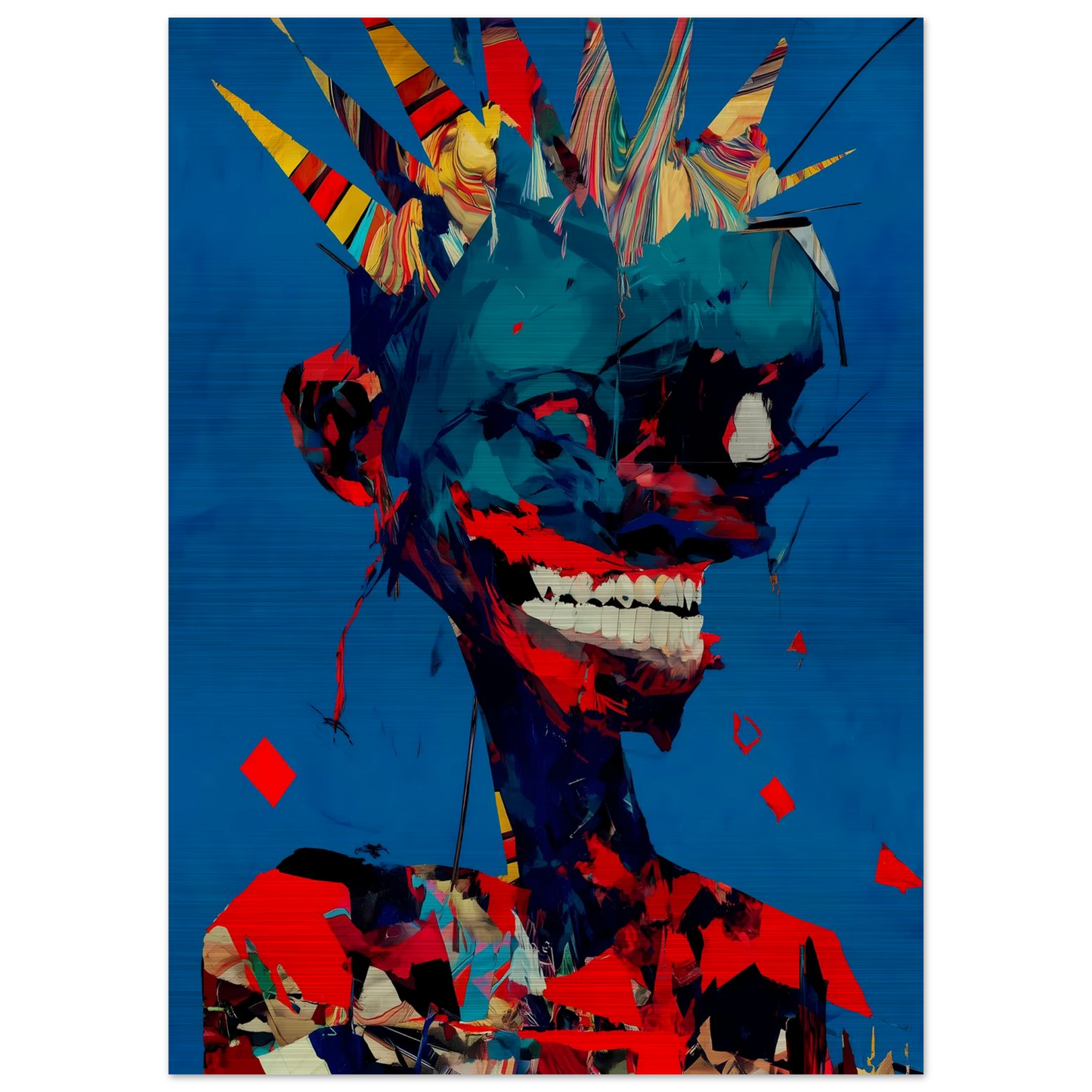 Le Rire Bleu — tableau aluminium — vue 4 — art mural STNCL