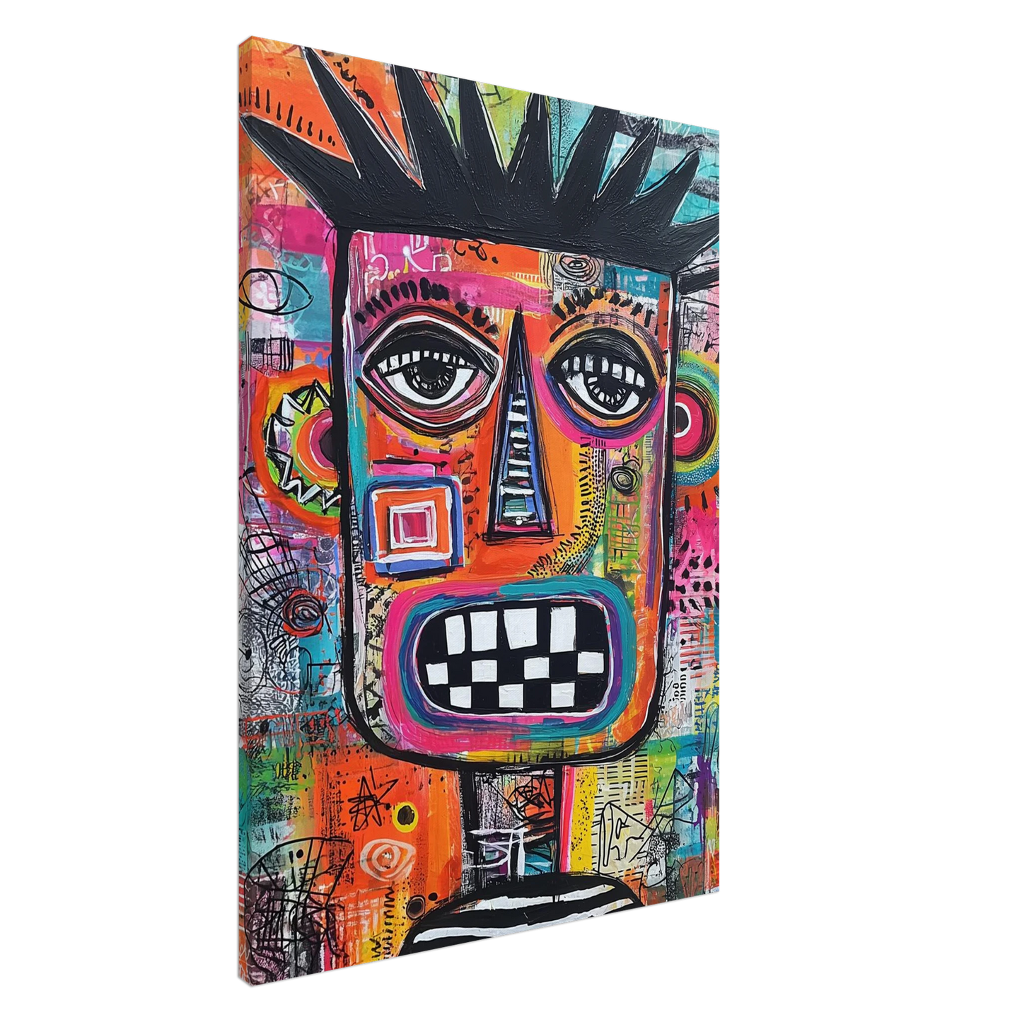 Visage aux Dents Carrelées — tableau sur toile — art mural STNCL