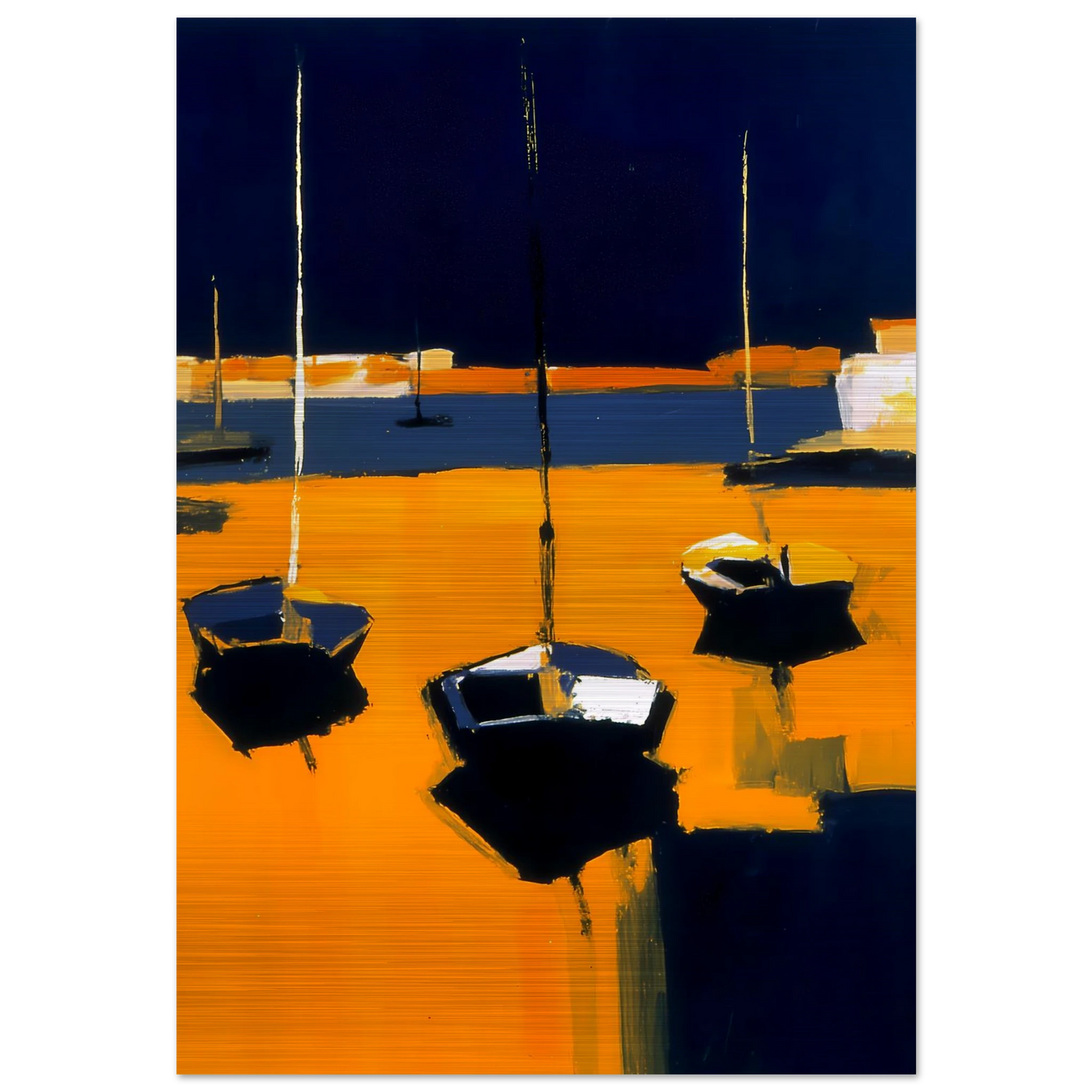 Barques au Soleil Couchant — tableau aluminium — art mural STNCL