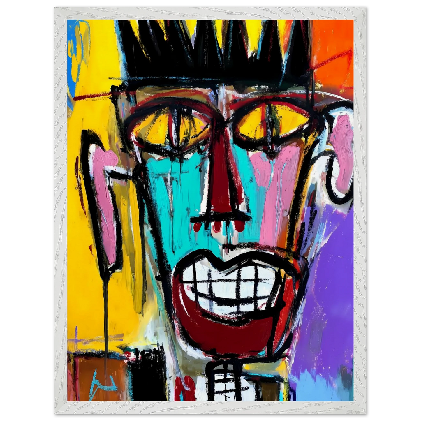 Sourire Carnassier — tableau encadré bois — vue 8 — art mural STNCL