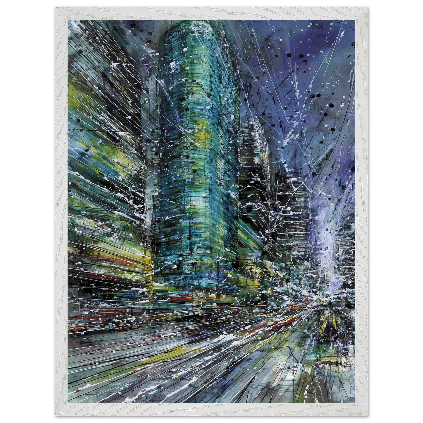 Vertige de la Cité — tableau encadré bois — vue 8 — art mural STNCL