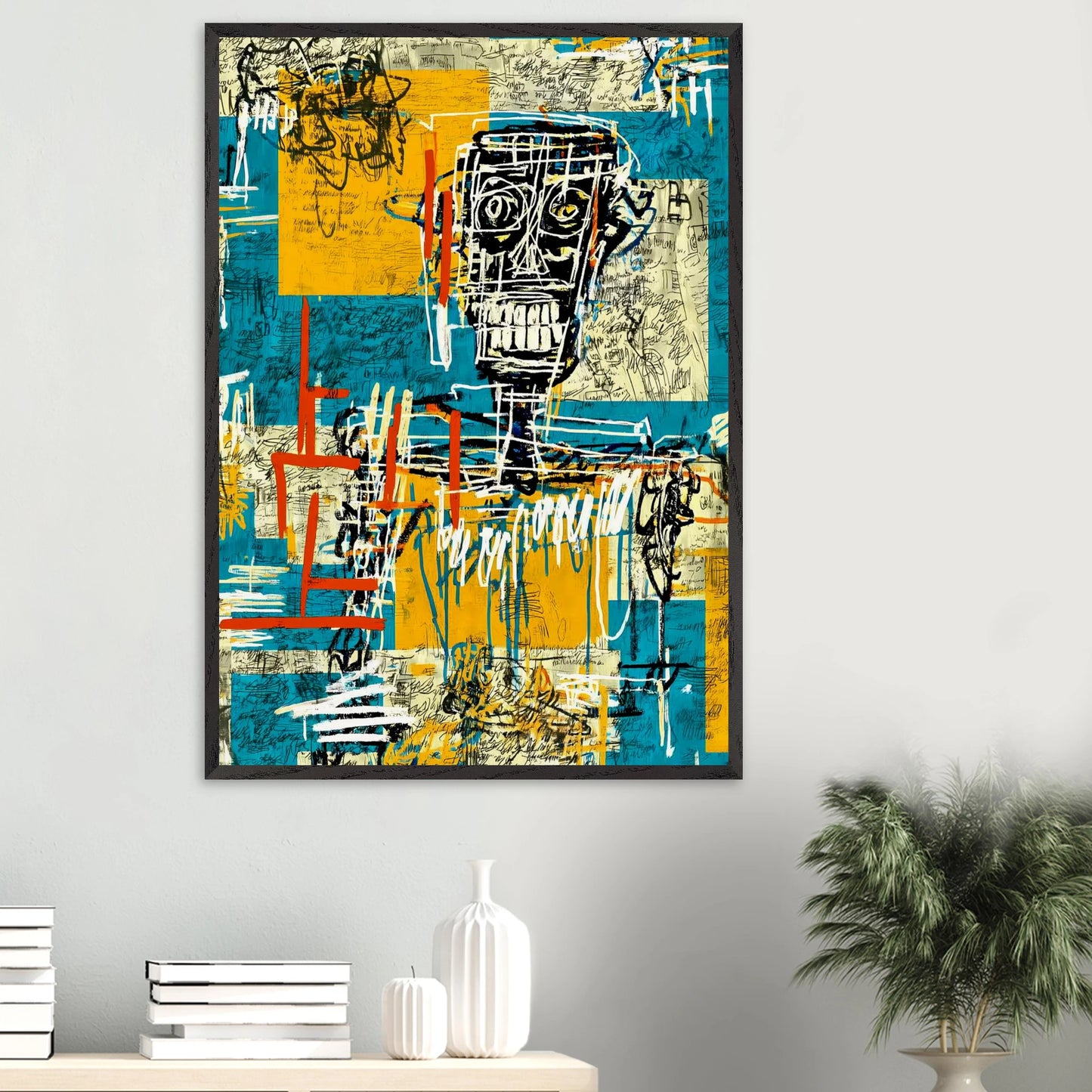 Visage Griffé — tableau encadré bois — vue 16 — art mural STNCL