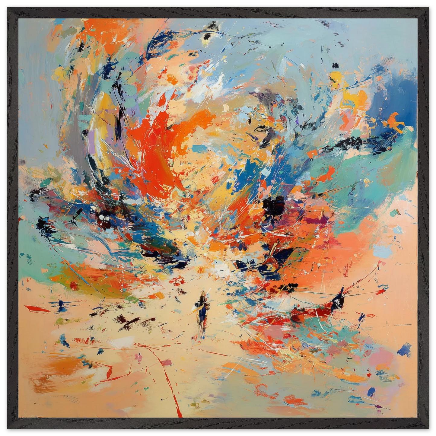 Éclat de Couleurs Vives — tableau encadré bois — art mural STNCL