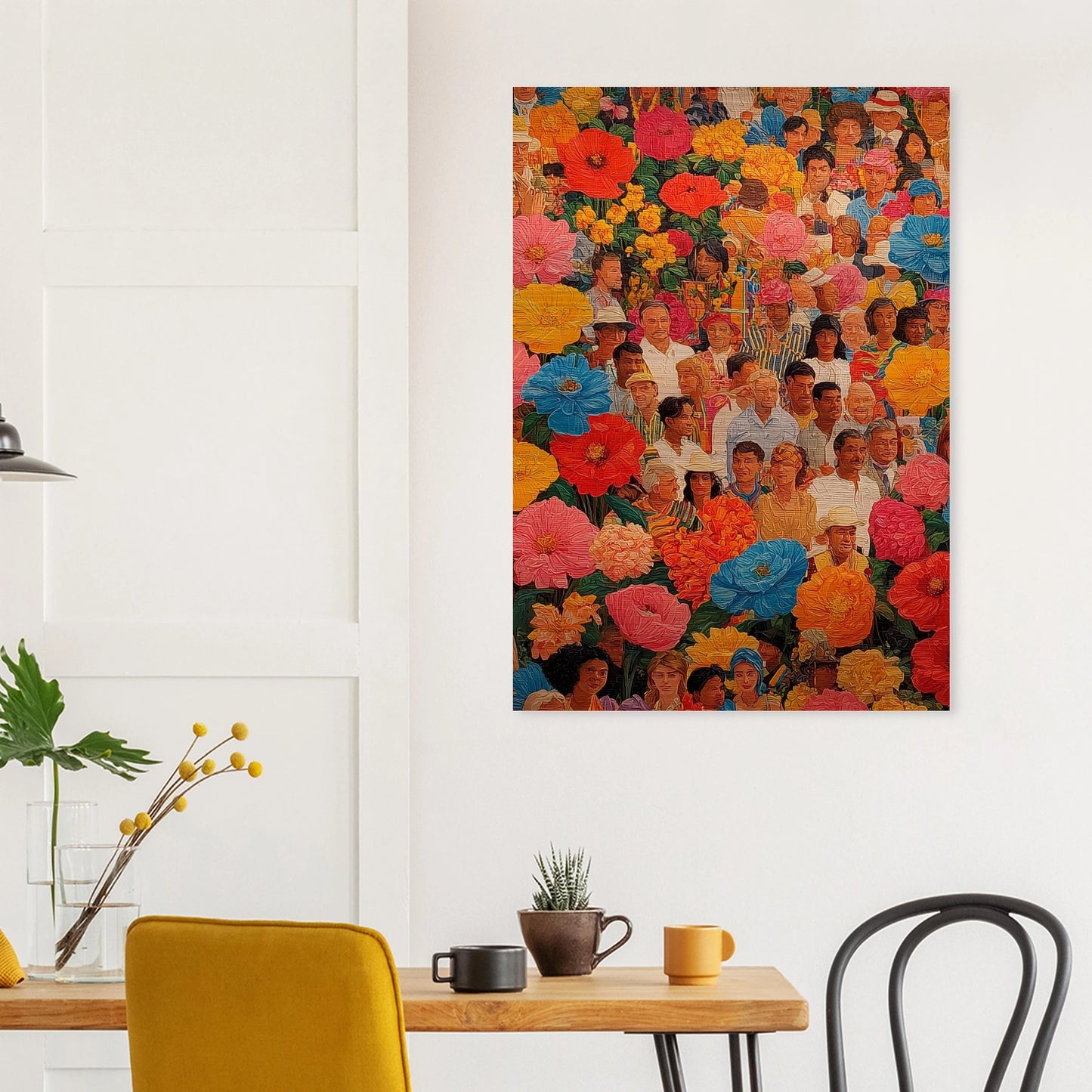 Jardin des Visages — tableau aluminium — vue 8 — art mural STNCL
