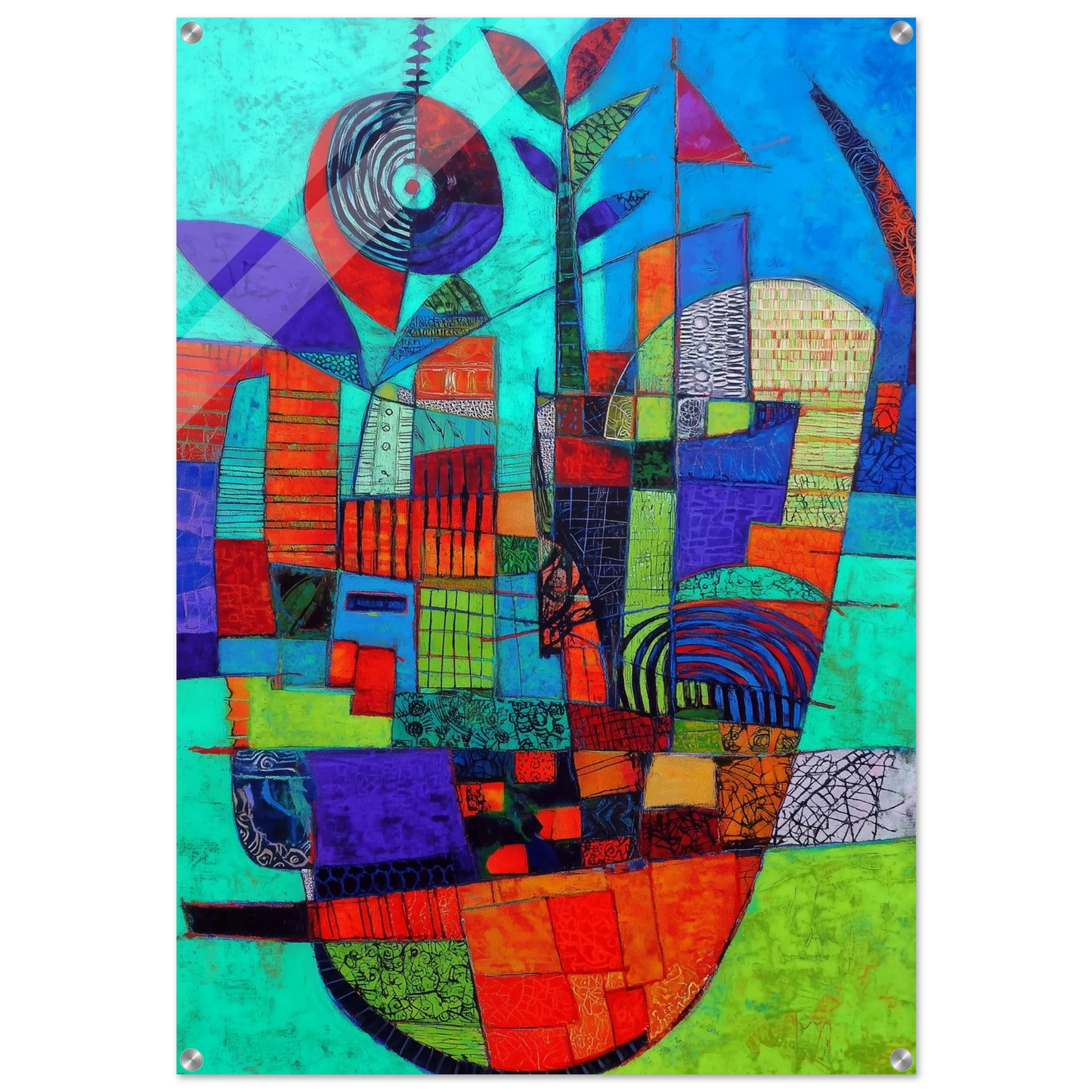Jardin Urbain en Fête — tableau plexiglas — art mural STNCL