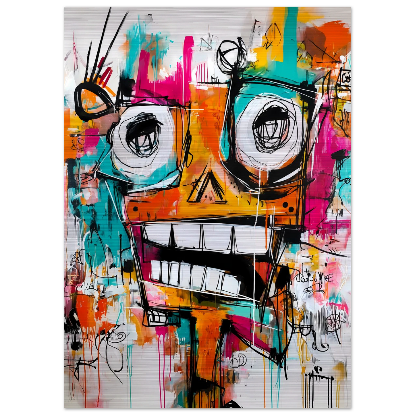 Face à Grands Yeux — tableau aluminium — vue 4 — art mural STNCL