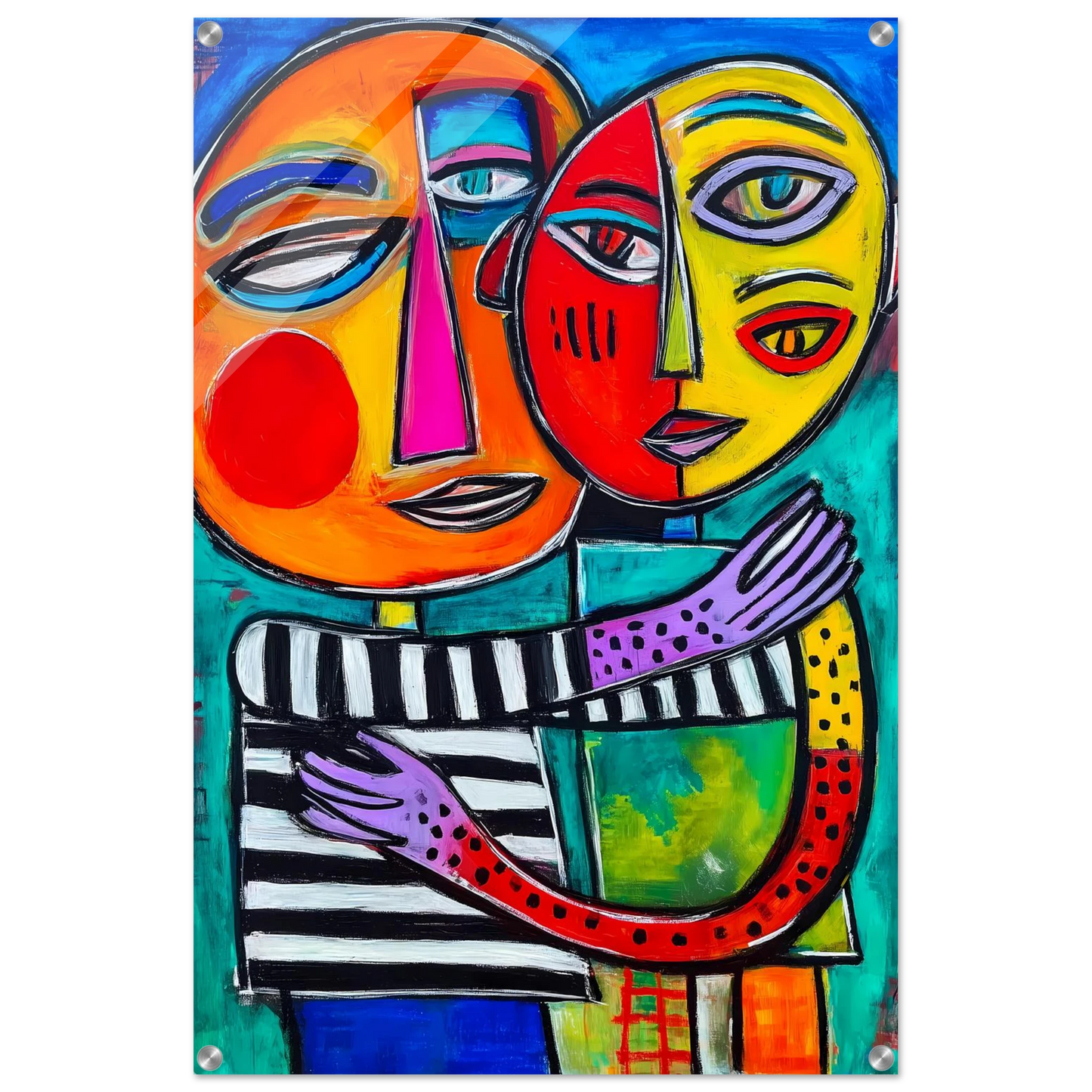 Étreinte Cubiste — tableau plexiglas — vue 5 — art mural STNCL