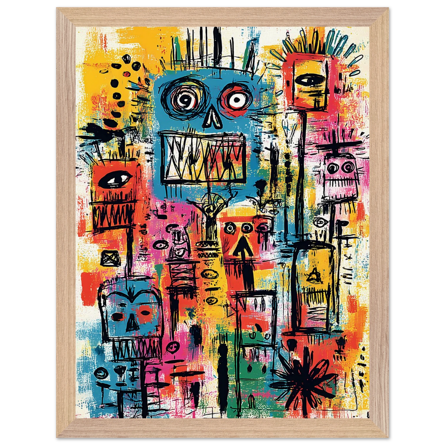 Totem des Esprits — tableau encadre bois — vue 12 — art mural STNCL