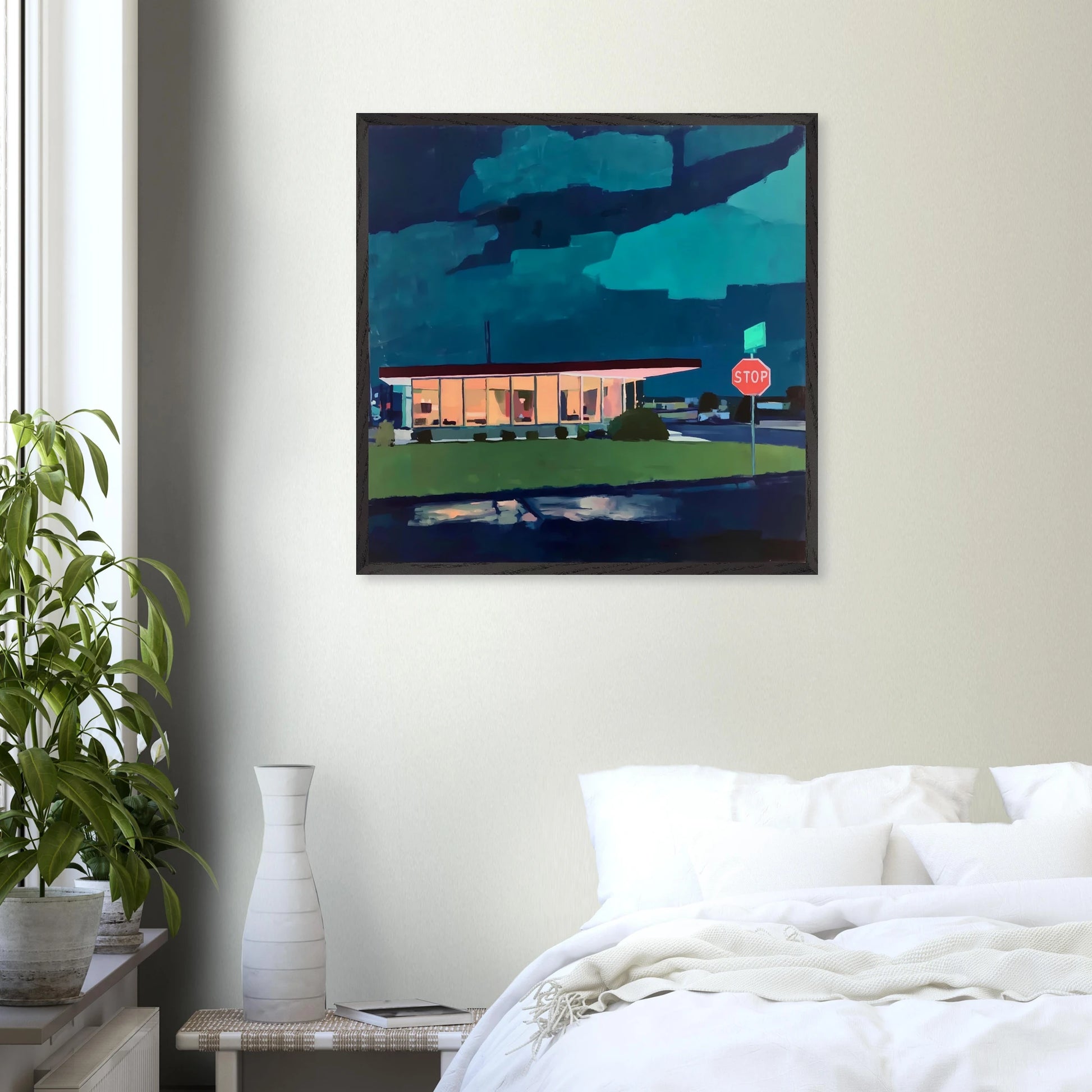 Lumière sur la Route — tableau encadré bois — vue 14 — art mural STNCL