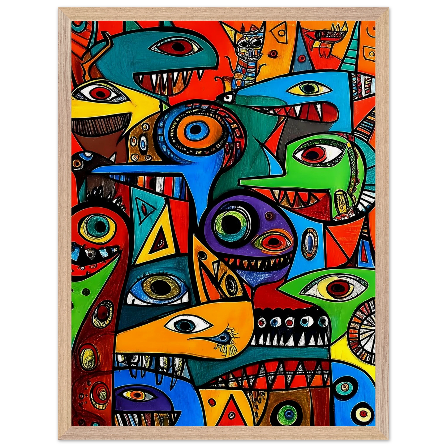 Prolifération — tableau encadré bois — vue 3 — art mural STNCL