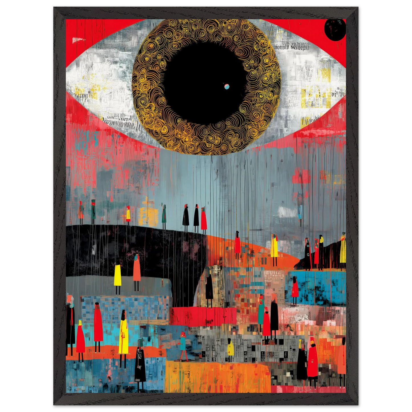 L'Oeil et la Foule — tableau encadre bois — vue 15 — art mural STNCL