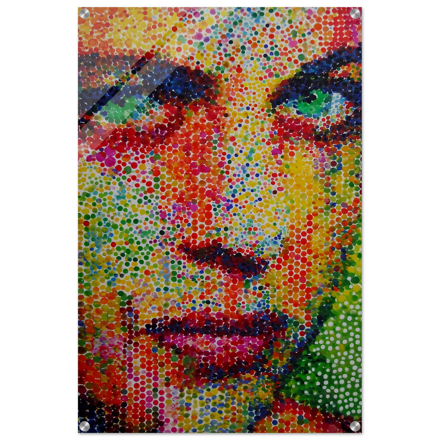 Le Visage en Points — tableau plexiglas — vue 5 — art mural STNCL