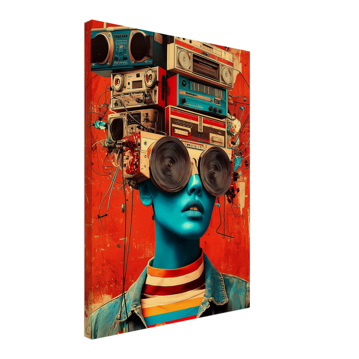 Tête à Musique — tableau sur toile — vue 3 — art mural STNCL