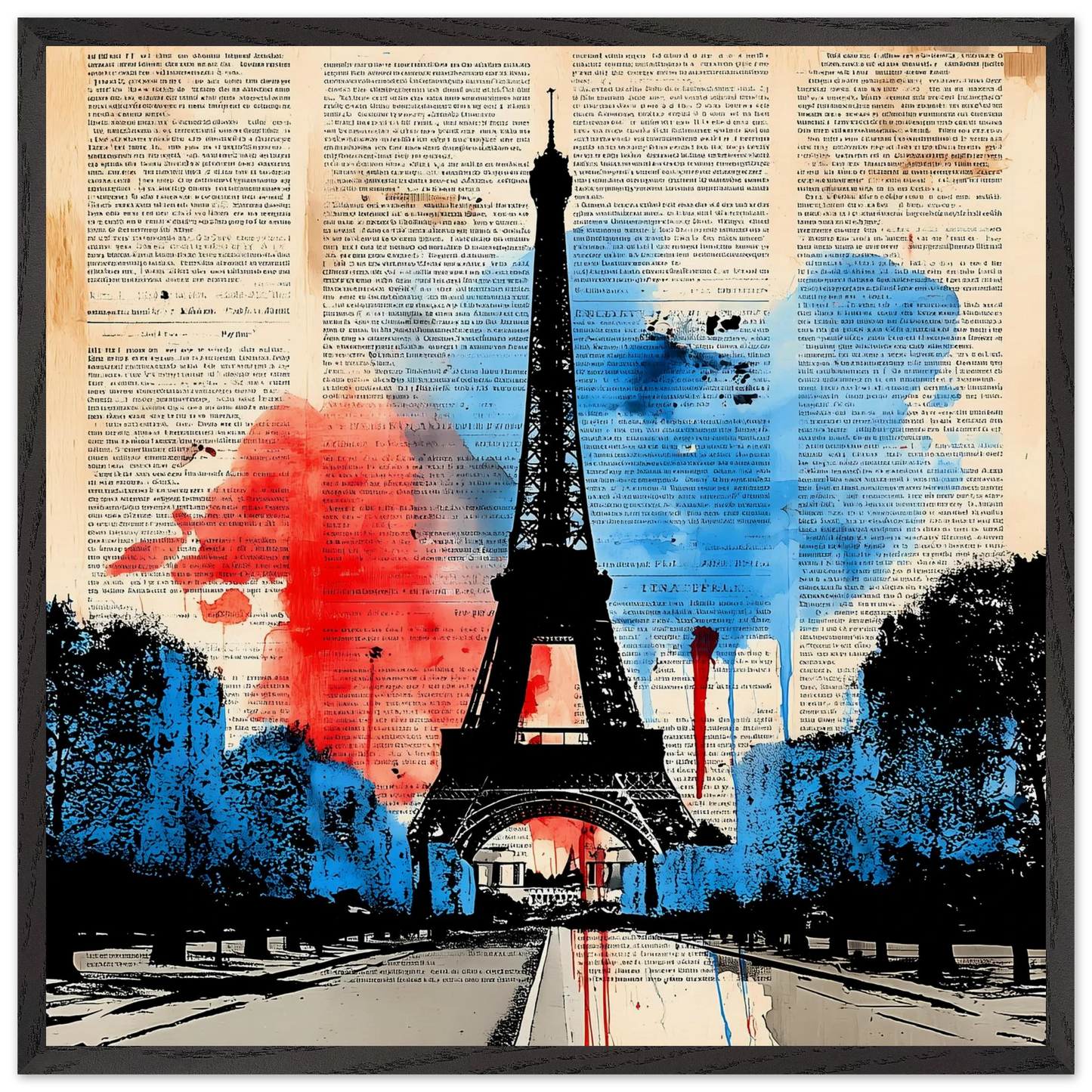 Paris Tricolore — tableau encadré bois — art mural STNCL