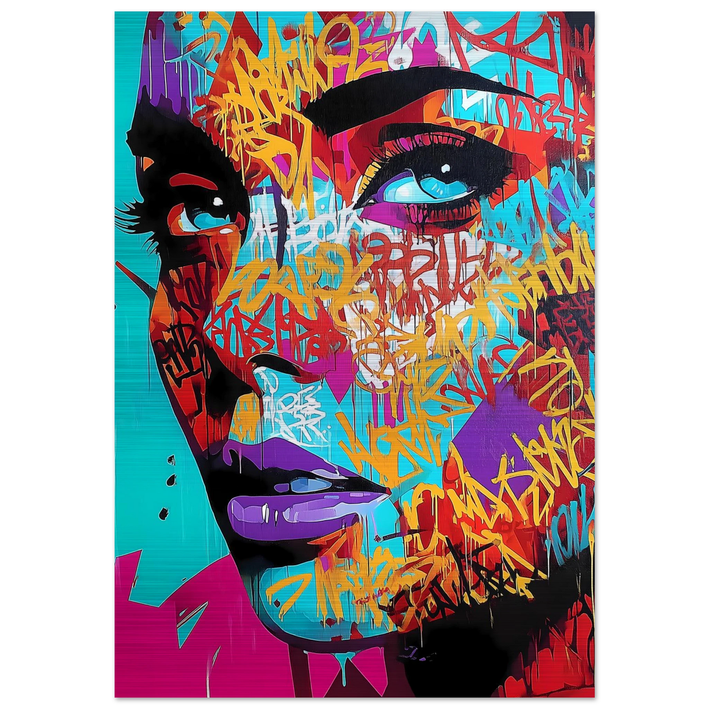 Lettres sur le Visage — tableau aluminium — art mural STNCL