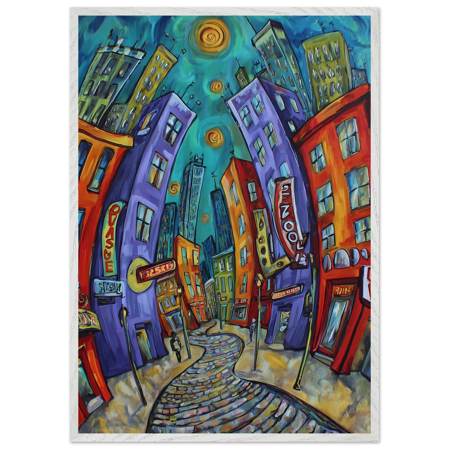 Ville Tourbillon — tableau encadre bois — vue 5 — art mural STNCL