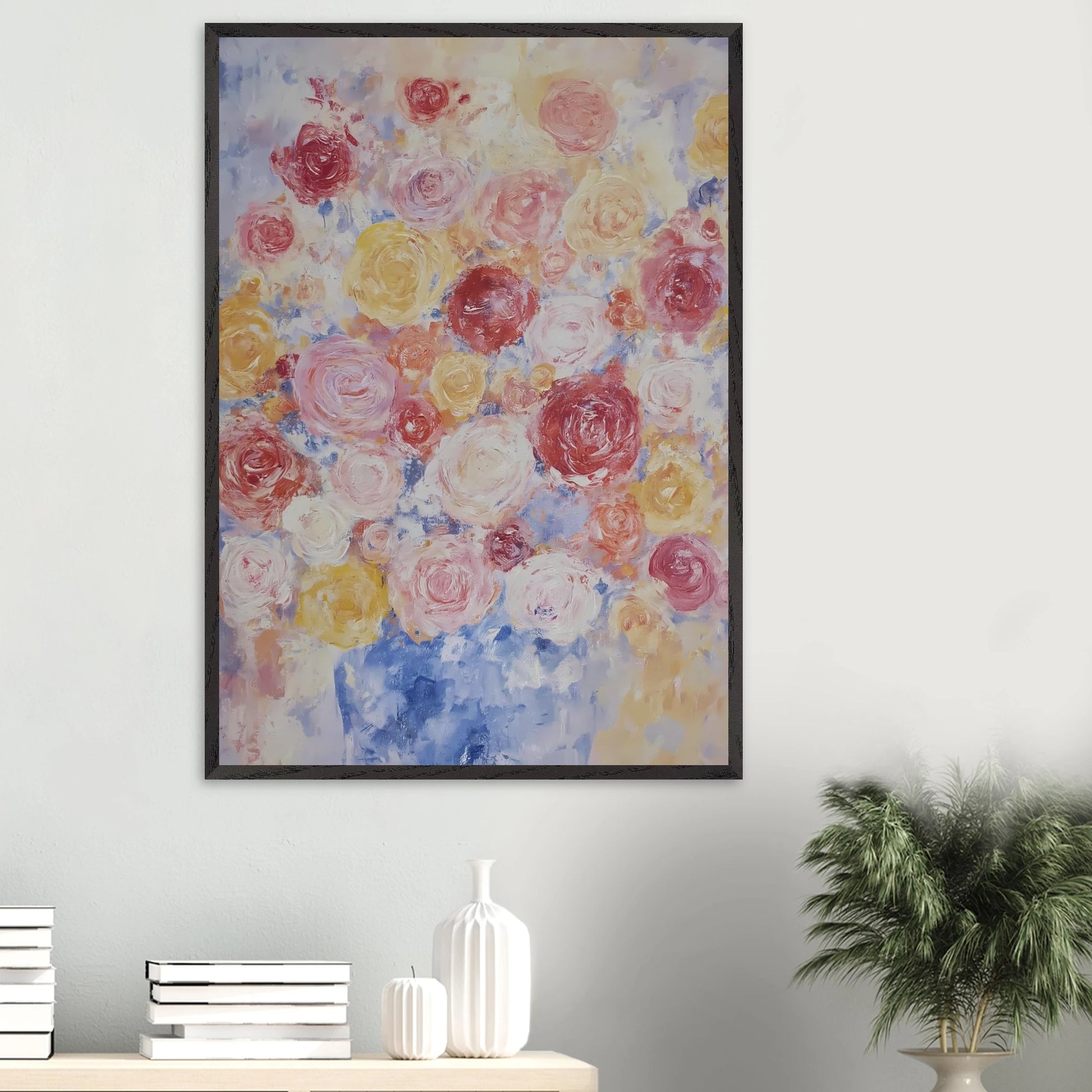 Brassée de Roses — tableau encadré bois — vue 16 — art mural STNCL