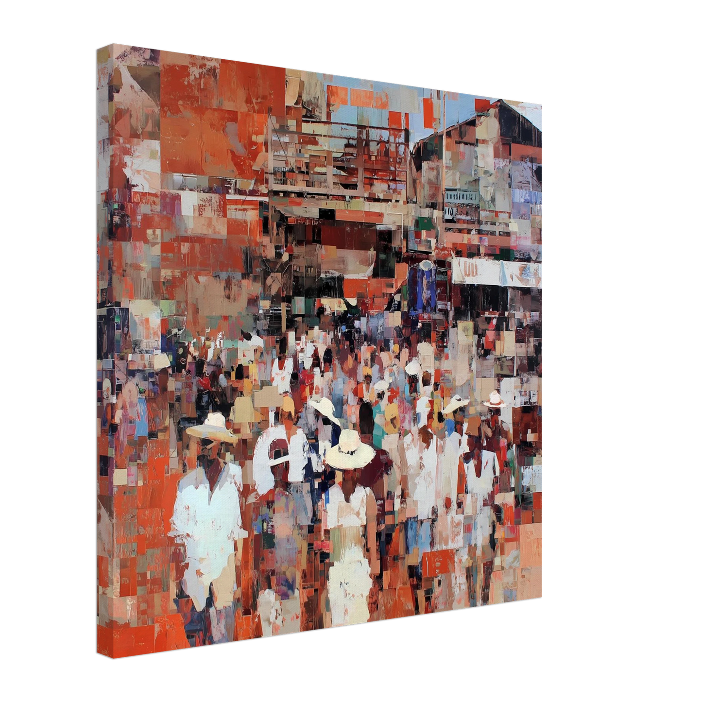 Marché en Couleurs — tableau sur toile — art mural STNCL