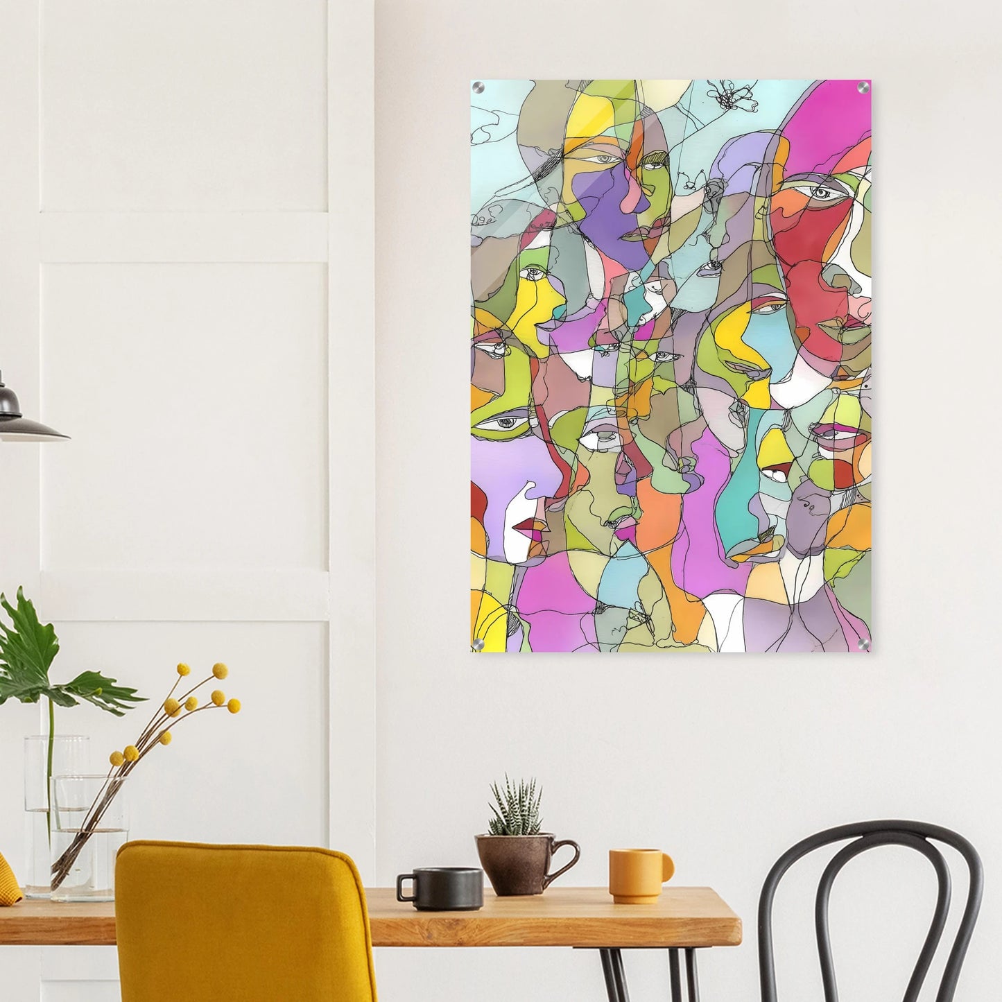 Visages Entrelacés — tableau plexiglas — vue 8 — art mural STNCL