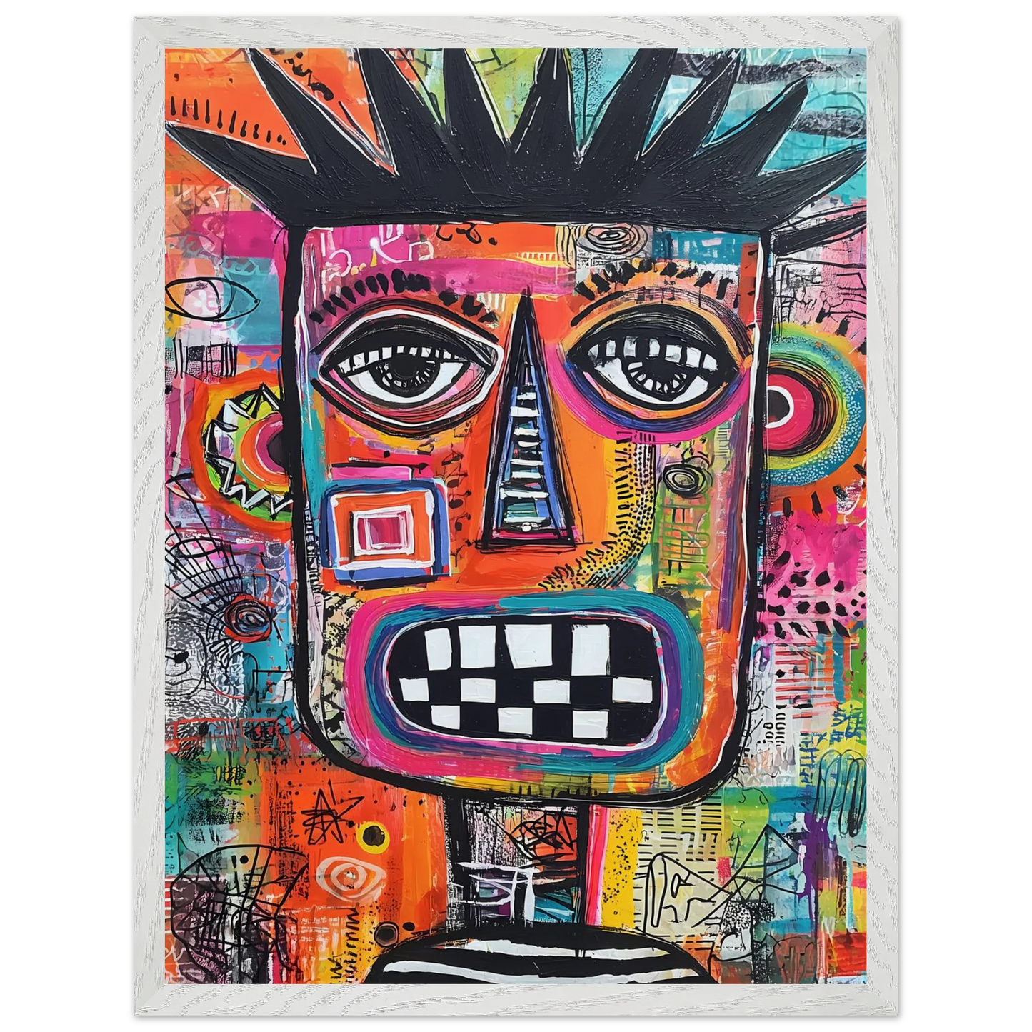 Masque Brut — tableau encadre bois — vue 8 — art mural STNCL